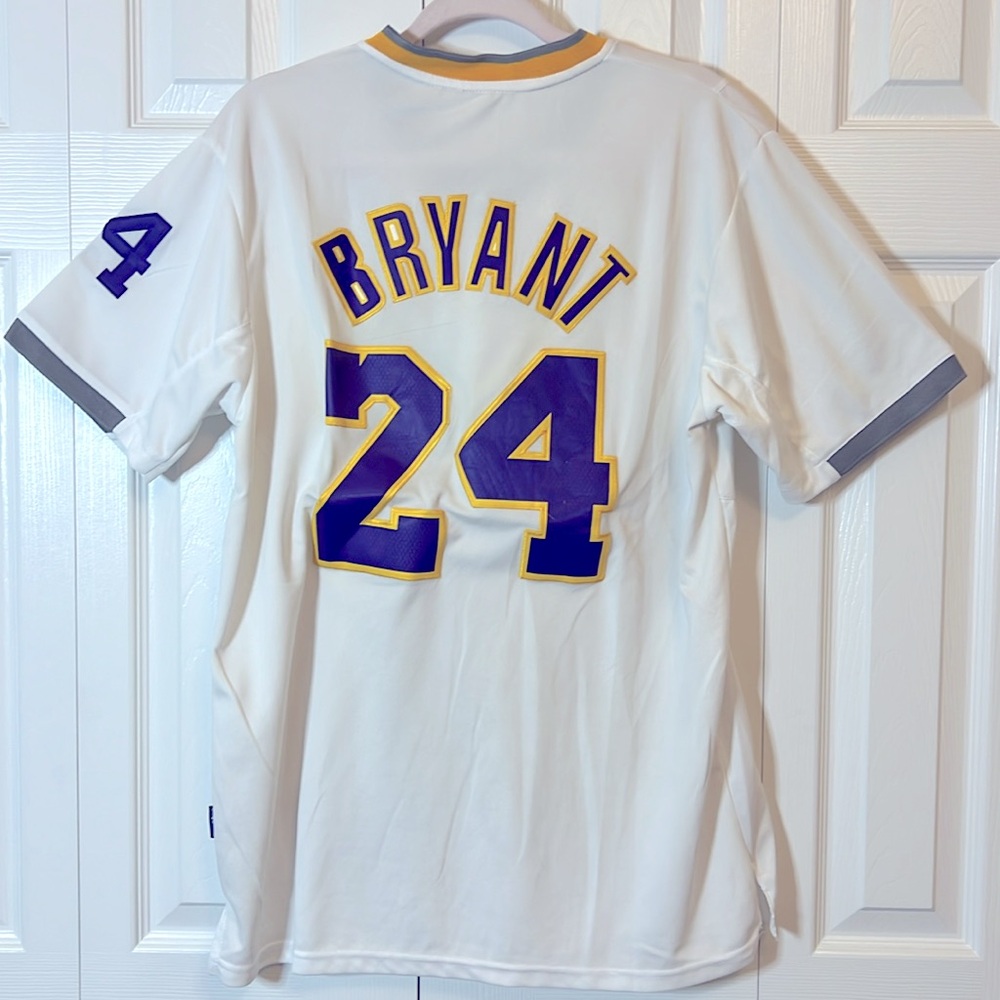 Adidas Los Angeles Lakers Kobe Bryant 24 White Jersey